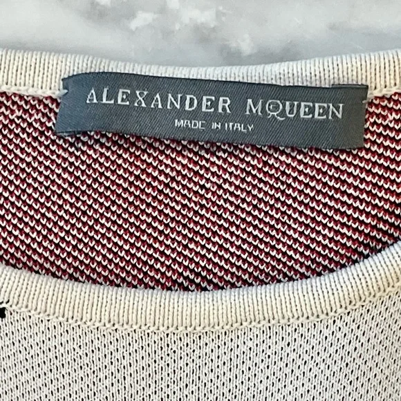 Alexander McQueen white Intarsia knit top, size S, Red/black, EUC - Picture 4 of 14